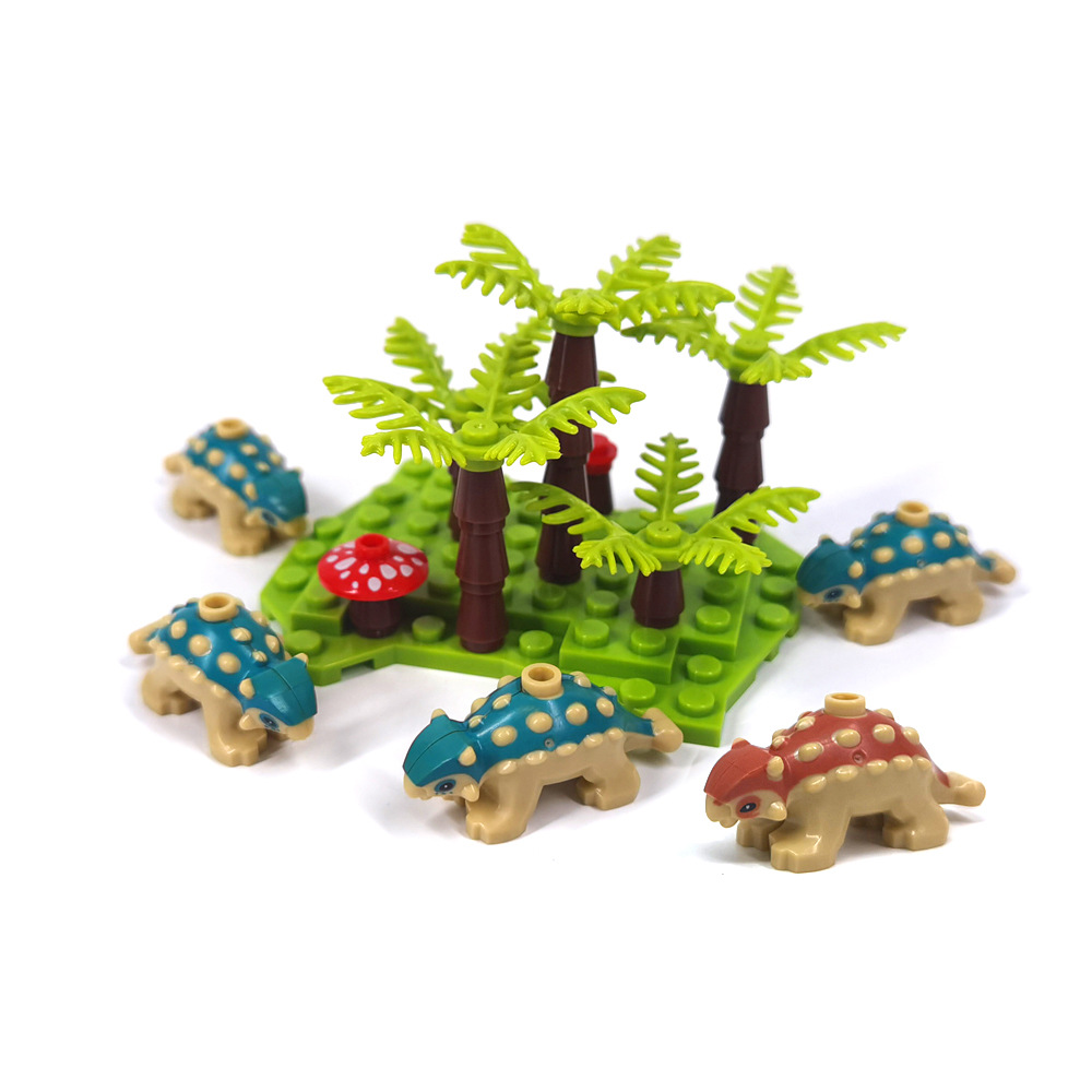 Marine Zoo - مجموعة مكعبات بناء أنكيلوسورس للأطفال من