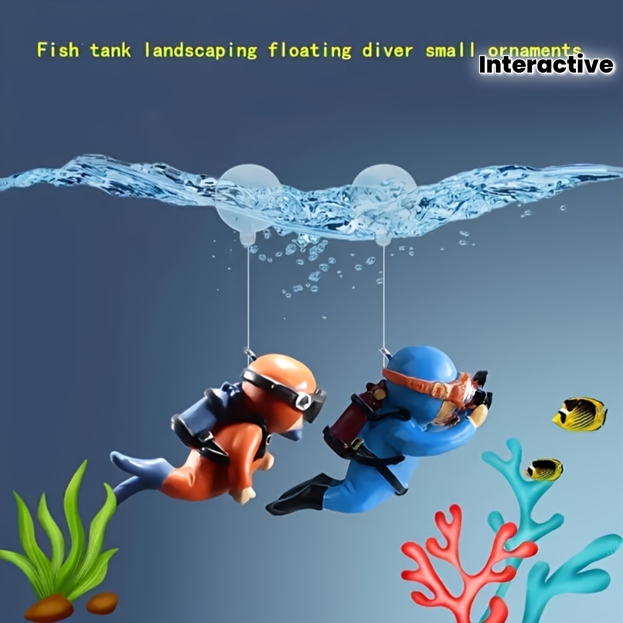 Marine Aquarium All In One - قطعتان من ديكورات حوض السمك الملونة