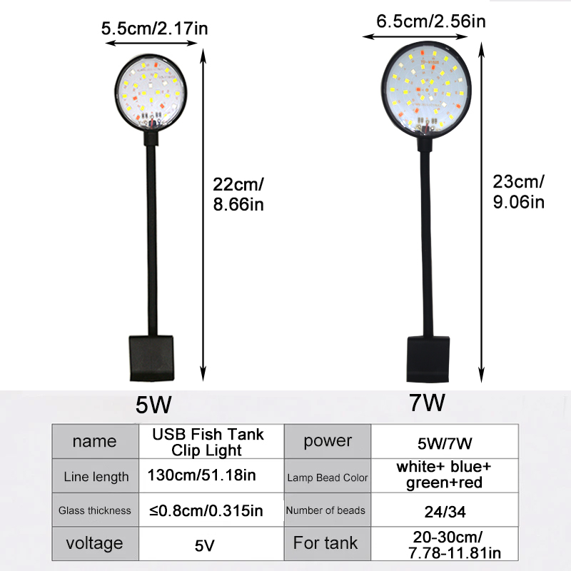 USB حوض السمك LED مصباح خزان ا - مراجعة Marine Aquarium Lamp وسعره