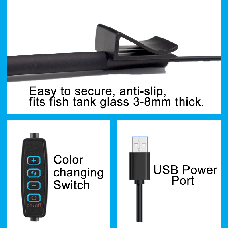 USB حوض السمك LED مصباح خزان ا - مراجعة Marine Aquarium Lamp وسعره
